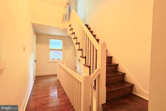 2203 N Grant Ave, Wilmington, DE 19806 - stairway featuring baseboards and wood finished floors