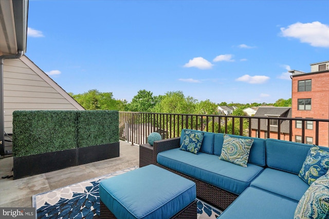 deck with an outdoor living space