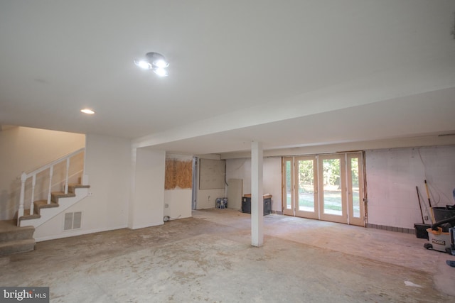 907 Riverside Rd, Salisbury, MD 21801 - below grade area featuring visible vents and stairway