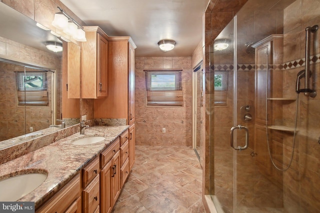 5537 Eldorado Sharptown Rd, Rhodesdale, MD 21659 - full bath featuring plenty of natural light, a shower stall, and double vanity