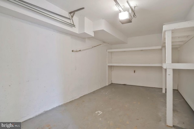 interior space with a garage door opener