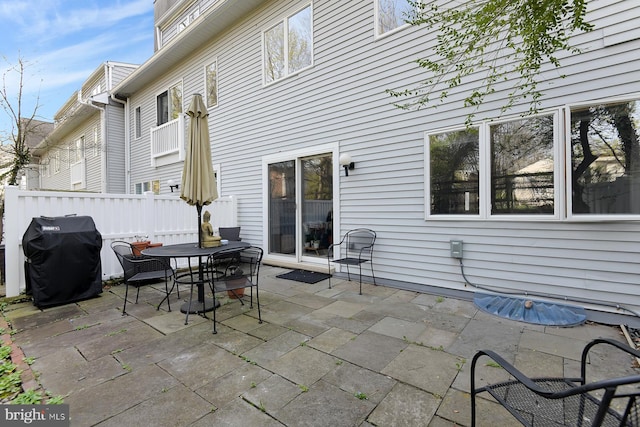23 Academy Ct, Pennington, NJ 08534 - view of patio featuring outdoor dining space, a grill, and fence