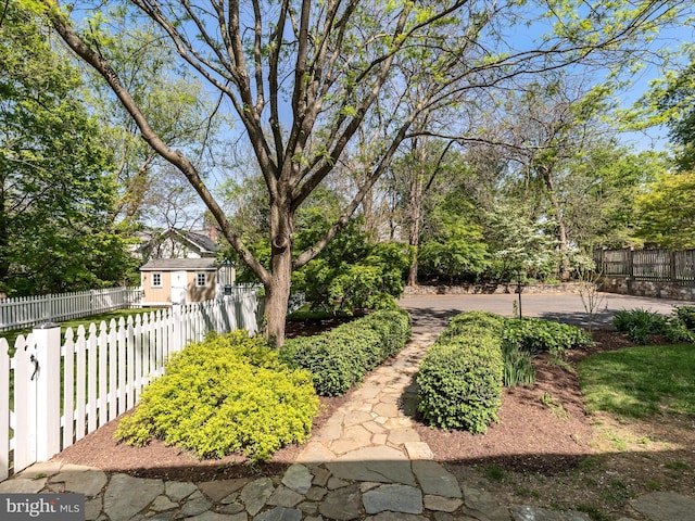 view of yard featuring fence private yard