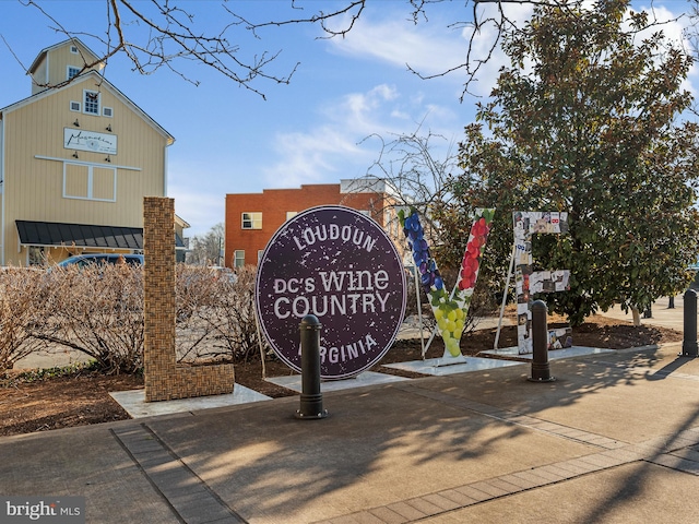 view of community sign