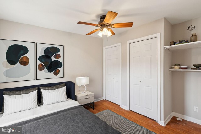 1720 Alter St, Philadelphia, PA 19146 - bedroom featuring wood finished floors, baseboards, and ceiling fan