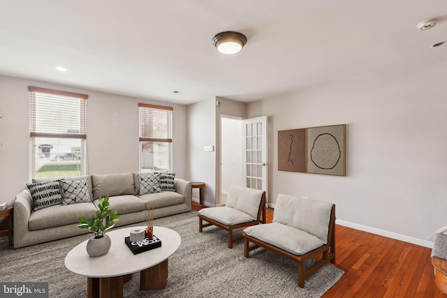 1720 Alter St, Philadelphia, PA 19146 - living area with baseboards, wood finished floors, and recessed lighting