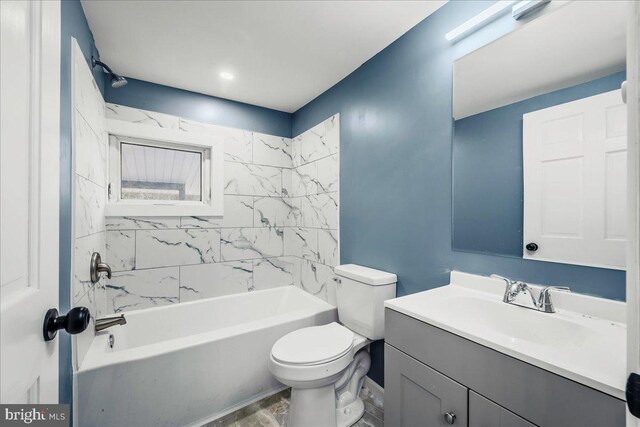 696 Burger Hollow Rd, Kunkletown, PA 18058 - full bathroom featuring vanity, shower / tub combination, and toilet