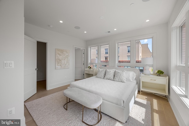227 S Union St, Alexandria, VA 22314 - bedroom with light wood-style floors, multiple windows, and recessed lighting