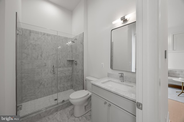 227 S Union St, Alexandria, VA 22314 - full bath featuring vanity, toilet, and a stall shower