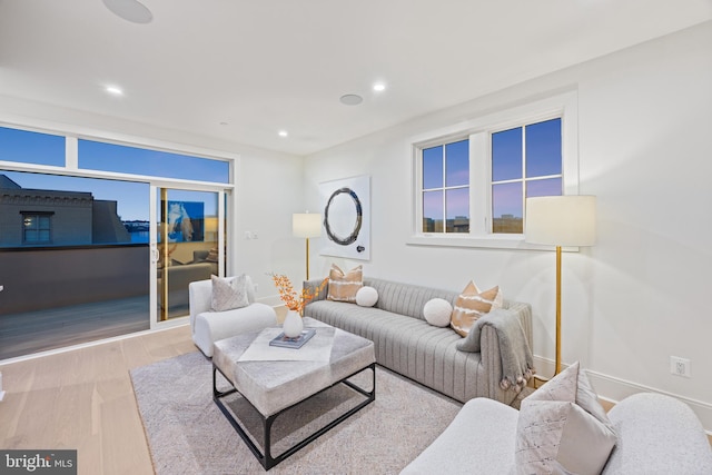 227 S Union St, Alexandria, VA 22314 - living area featuring recessed lighting, baseboards, and wood finished floors
