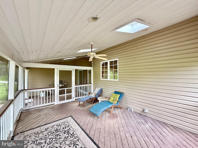 14100 Twisting Ln, Dayton, MD 21036 - wooden deck featuring ceiling fan