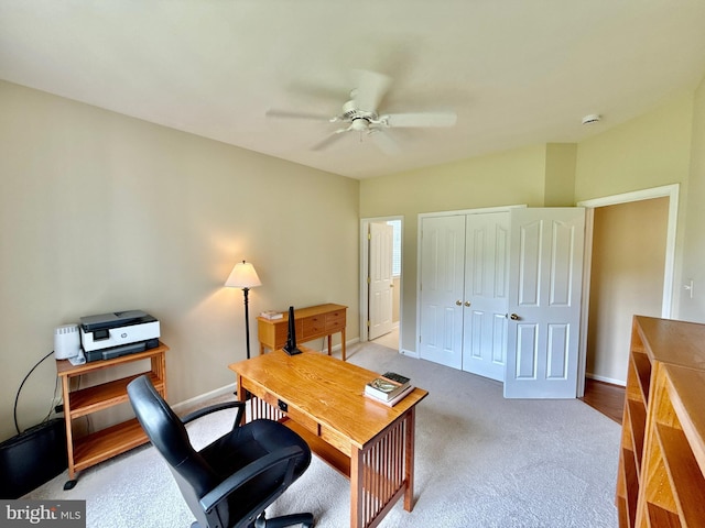 14100 Twisting Ln, Dayton, MD 21036 - carpeted office space with a ceiling fan and baseboards