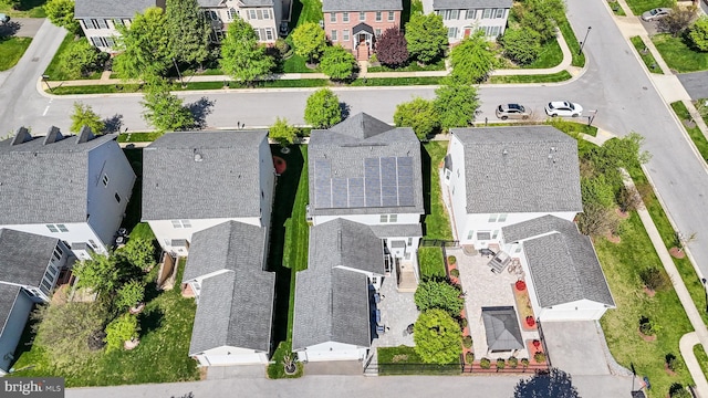 drone / aerial view with a residential view