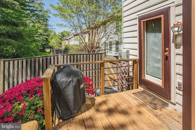 deck featuring area for grilling