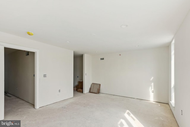 view of spare room