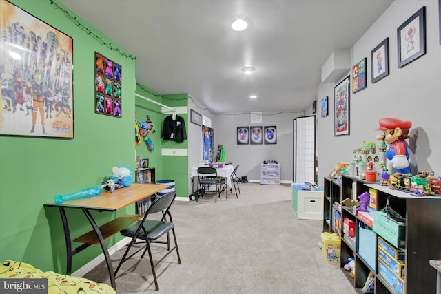 1425 Wanda Dr, Hanover, PA 17331 - recreation room featuring baseboards, carpet flooring, and recessed lighting