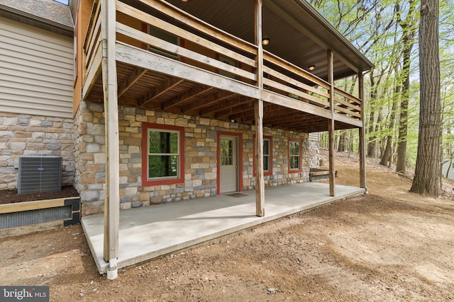 view of patio / terrace featuring central AC unit