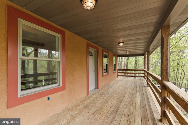 deck featuring a porch