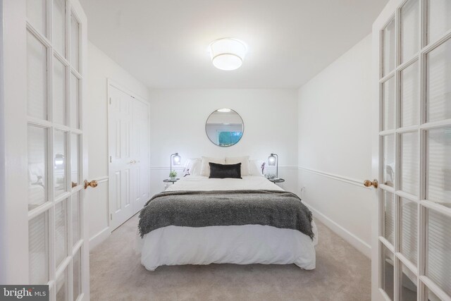 1541 Church Hill Pl Unit 1541, Reston, VA 20194 - carpeted bedroom with baseboards and french doors