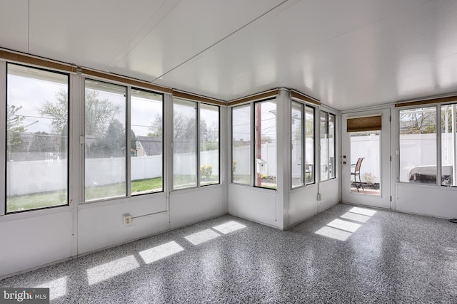view of unfurnished sunroom
