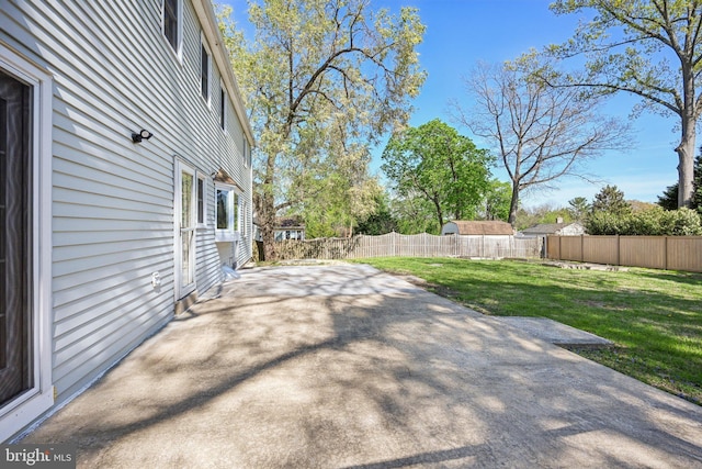 view of patio featuring a fenced backyard