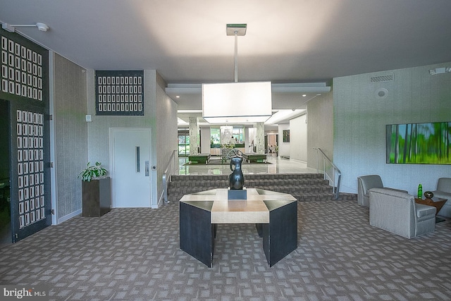 community lobby with visible vents