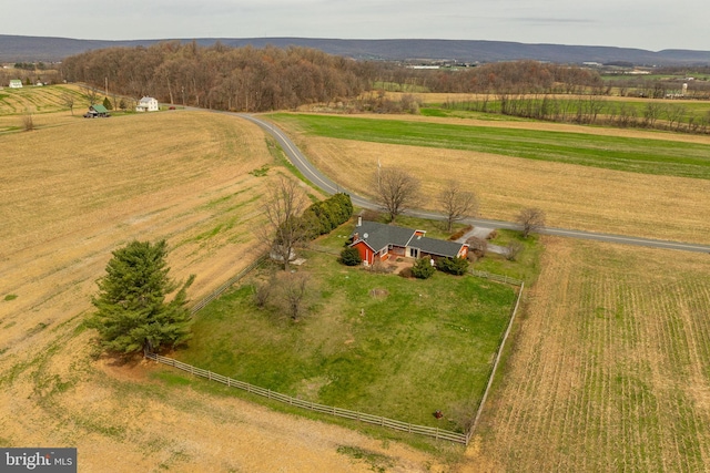 bird's eye view with a rural view