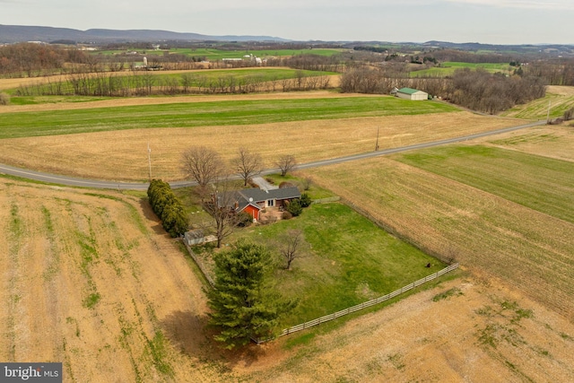 aerial view with a rural view