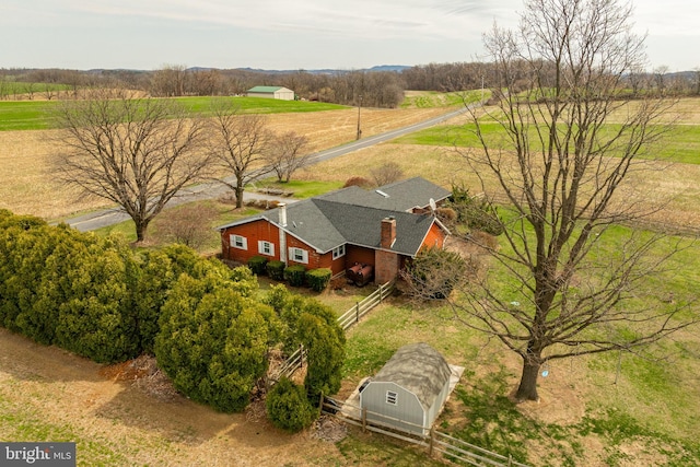 drone / aerial view with a rural view