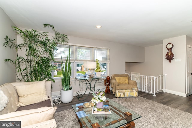 228 Purdue Ave, Pemberton, NJ 08068 - living area featuring wood finished floors, baseboards, and recessed lighting