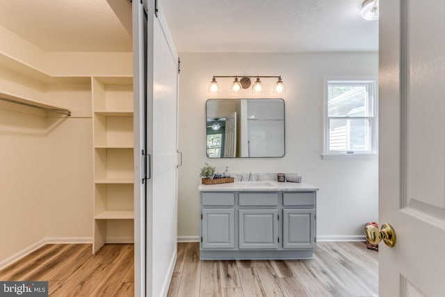 275 Wood Rise Ln, Winchester, VA 22602 - full bath featuring vanity, baseboards, wood finished floors, and a spacious closet