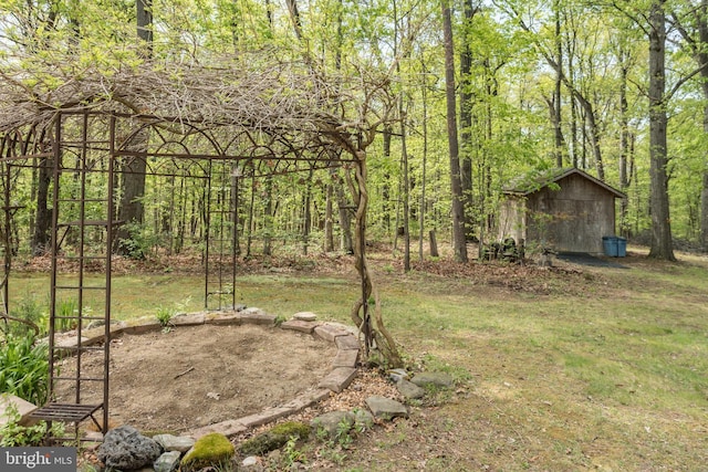 275 Wood Rise Ln, Winchester, VA 22602 - view of yard with a view of trees and an outdoor structure