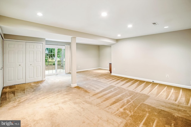 21130 Haystack Ct, Ashburn, VA 20147 - basement with carpet flooring, baseboards, and recessed lighting