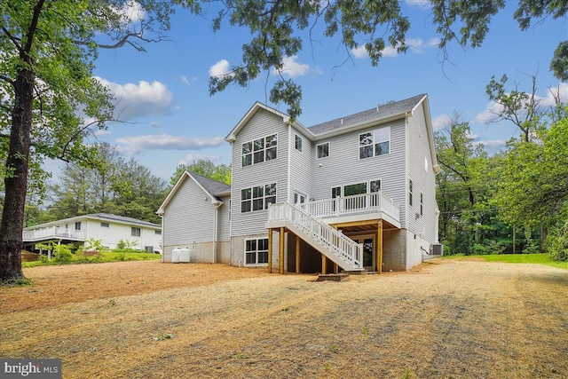 9842 Fire Tower Rd, Ijamsville, MD 21754 - back of property featuring stairs and a deck
