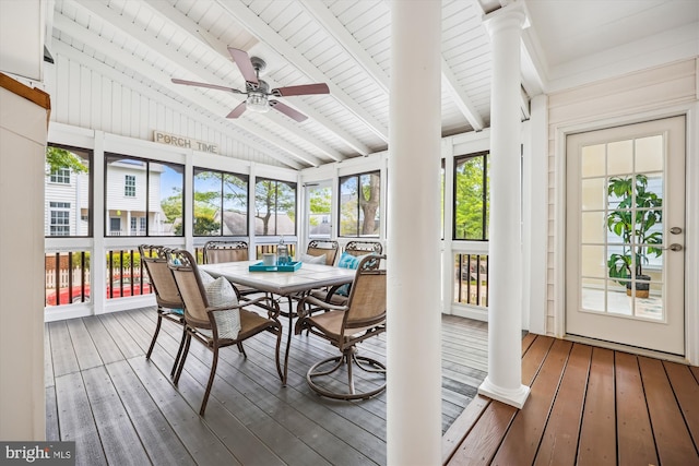 502 Leaning Oak St, Gaithersburg, MD 20878 - sunroom / solarium with a ceiling fan and outdoor dining space