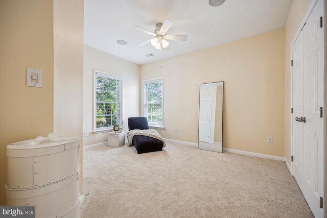 502 Leaning Oak St, Gaithersburg, MD 20878 - sitting room with carpet flooring, ceiling fan, and baseboards