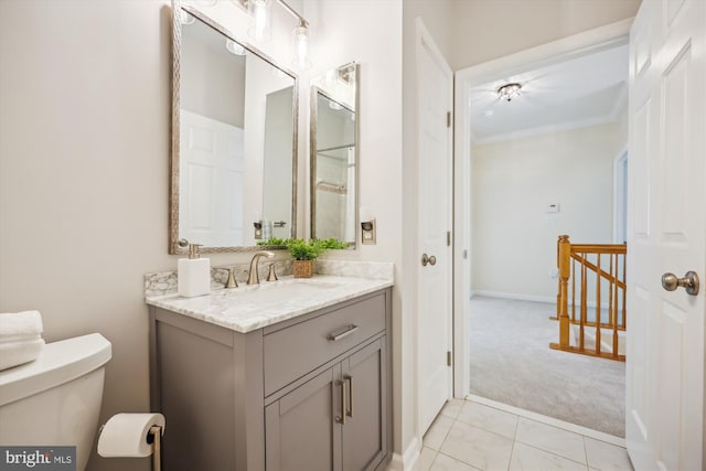 502 Leaning Oak St, Gaithersburg, MD 20878 - bathroom with toilet, crown molding, and vanity