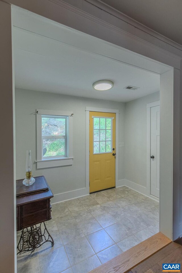 551 Bremo Rd, Bremo Bluff, VA 23022 - doorway with baseboards and visible vents