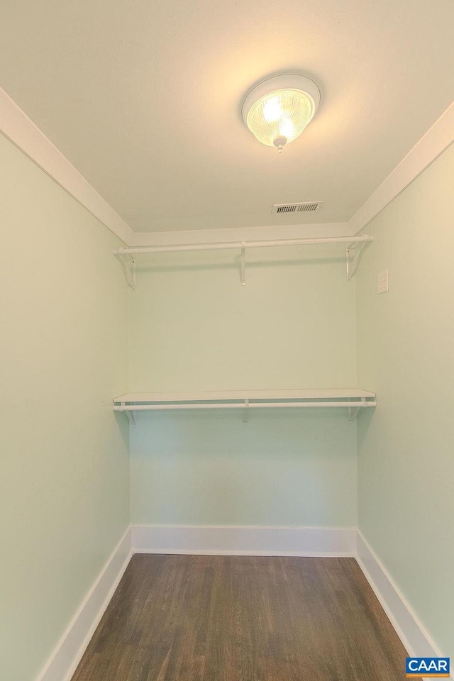 551 Bremo Rd, Bremo Bluff, VA 23022 - walk in closet featuring visible vents and wood finished floors