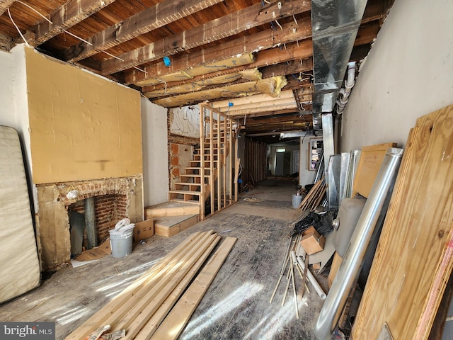2932 Greenmount Ave, Baltimore, MD 21218 - unfinished basement with stairs