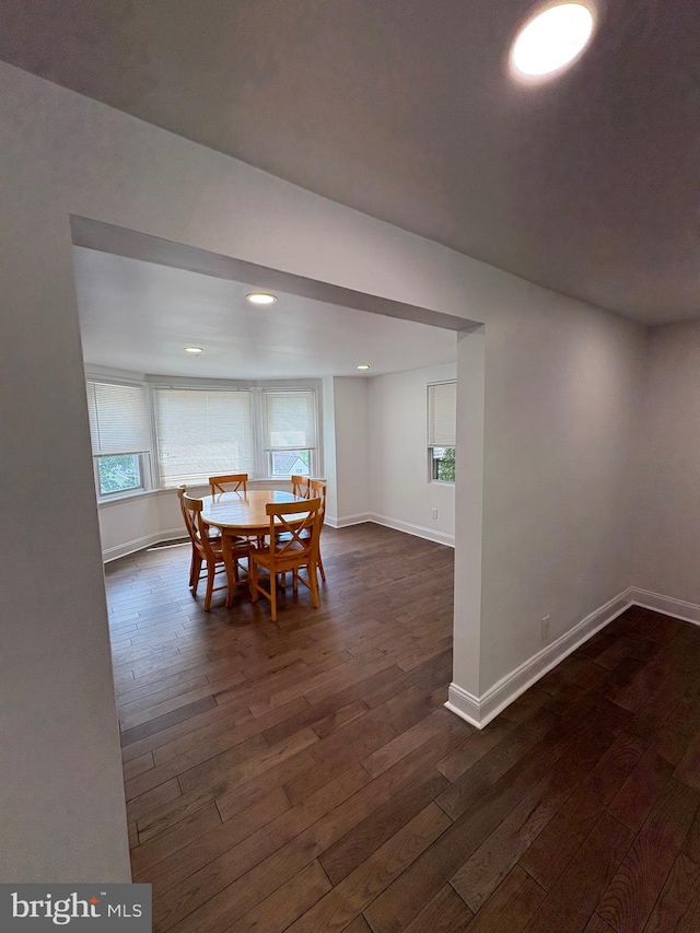 7915 New Second St, Elkins Park, PA 19027 - dining room with dark wood finished floors, baseboards, and recessed lighting