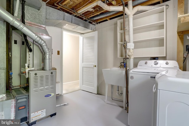 interior space featuring independent washer and dryer and laundry area