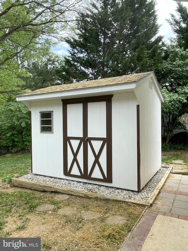 view of shed