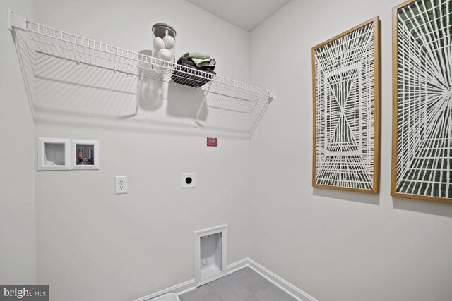 111 Yurok Ct, Winchester, VA 22602 - laundry area featuring baseboards, washer hookup, laundry area, and hookup for an electric dryer