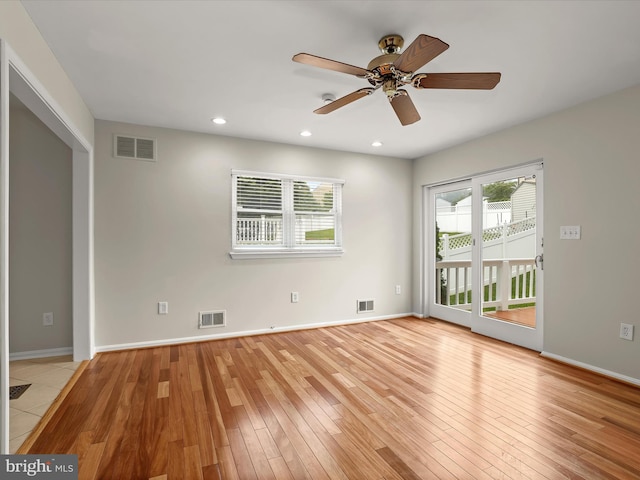 3826 Perryhurst, Nottingham, MD 21236 - spare room with light wood-style floors, a ceiling fan, baseboards, and recessed lighting