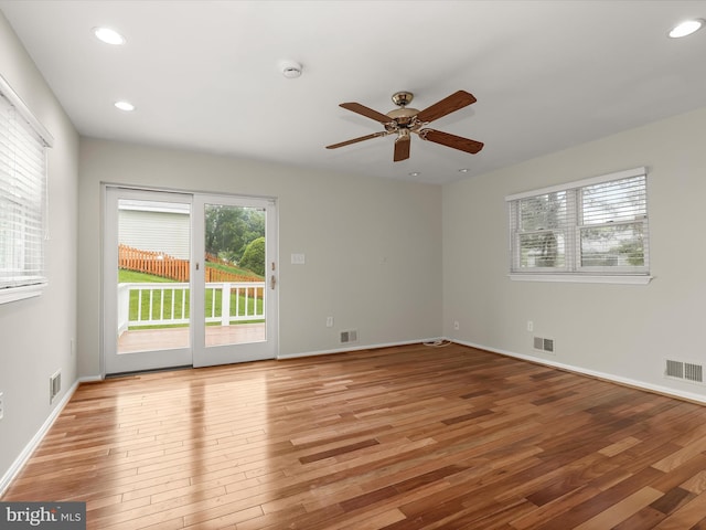 3826 Perryhurst, Nottingham, MD 21236 - unfurnished room with light wood-style floors, a ceiling fan, recessed lighting, and baseboards