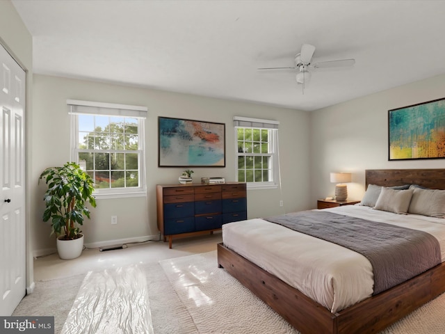 3826 Perryhurst, Nottingham, MD 21236 - bedroom with baseboards, light carpet, and ceiling fan
