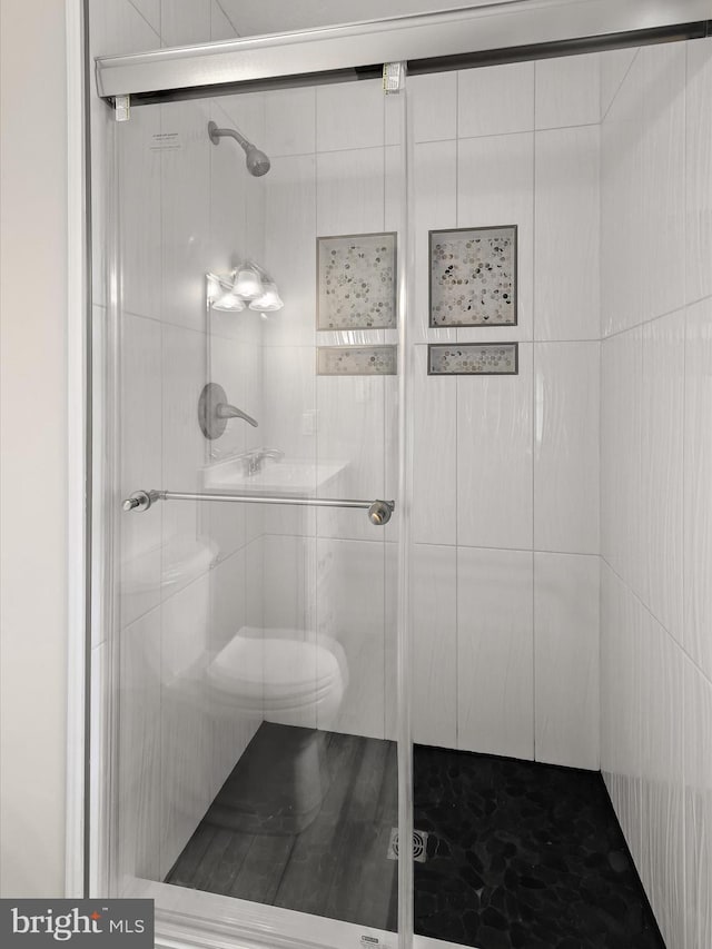 3826 Perryhurst, Nottingham, MD 21236 - full bathroom featuring a shower stall and toilet