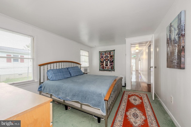 7010 Dover Ave, North Beach, MD 20714 - bedroom featuring light colored carpet, baseboards, and crown molding