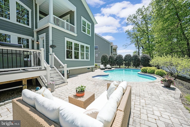 41972 Paddock Gate Pl, Ashburn, VA 20148 - outdoor pool featuring an outdoor hangout area and a patio area